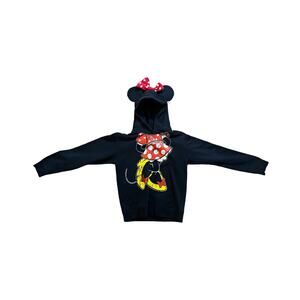 Disney Parks Hoodie Youth Minnie Mouse Bow Mouse Ears Exclusive Black Red XL 724